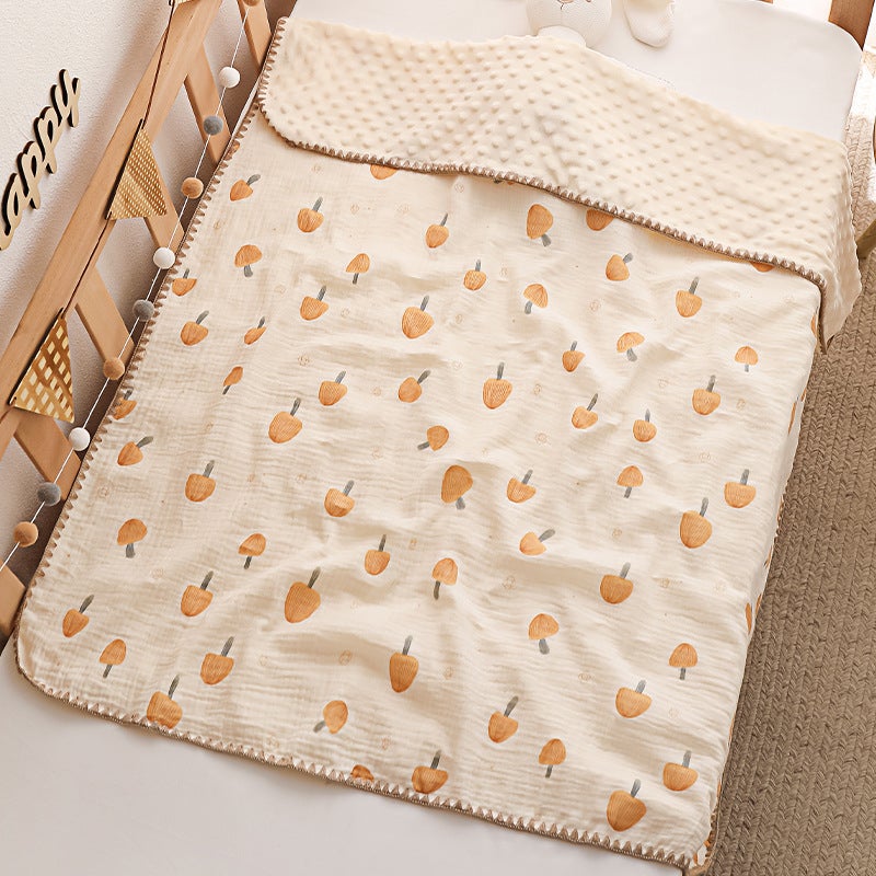 Baby Beanie Blanket Four Seasons Gauze Air Conditioning Quilt Children'S Cotton Wrinkle Baby Blanket Cartoon Pure Cotton Comfort Blanket - Image 1